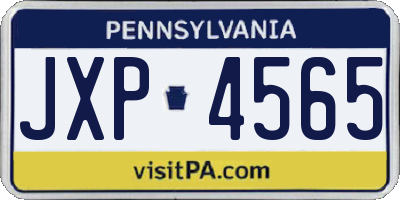 PA license plate JXP4565