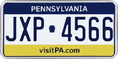 PA license plate JXP4566