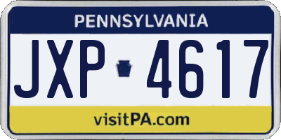 PA license plate JXP4617