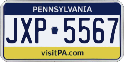 PA license plate JXP5567