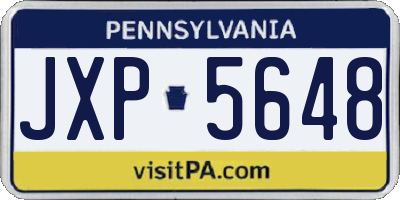 PA license plate JXP5648