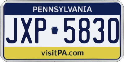 PA license plate JXP5830