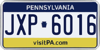 PA license plate JXP6016