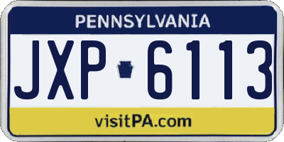 PA license plate JXP6113