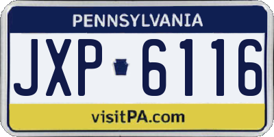 PA license plate JXP6116