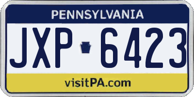 PA license plate JXP6423