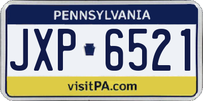 PA license plate JXP6521