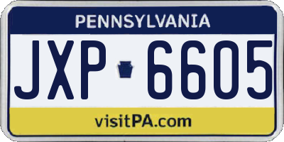 PA license plate JXP6605