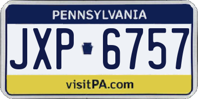 PA license plate JXP6757