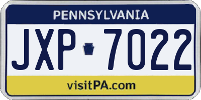 PA license plate JXP7022