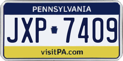 PA license plate JXP7409