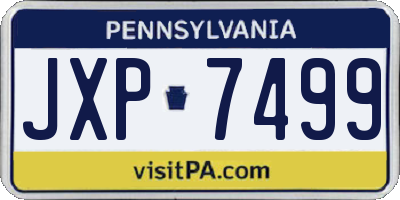 PA license plate JXP7499
