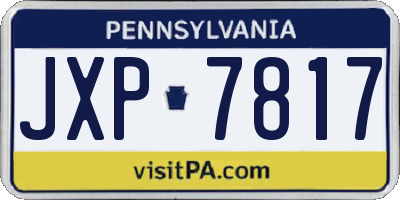 PA license plate JXP7817