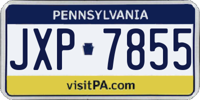 PA license plate JXP7855