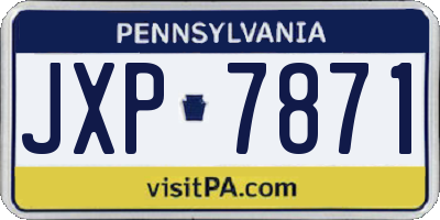 PA license plate JXP7871