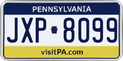 PA license plate JXP8099
