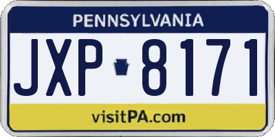 PA license plate JXP8171