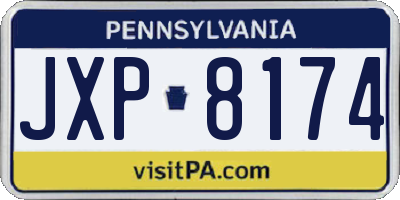 PA license plate JXP8174