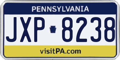 PA license plate JXP8238