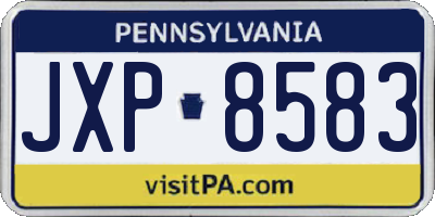 PA license plate JXP8583