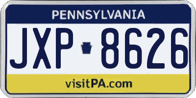 PA license plate JXP8626