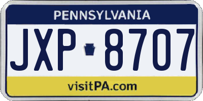 PA license plate JXP8707