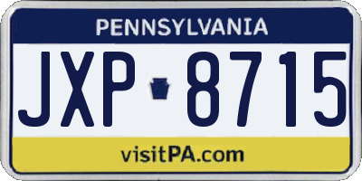 PA license plate JXP8715