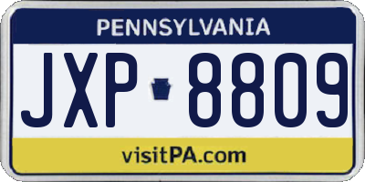 PA license plate JXP8809