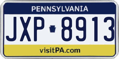 PA license plate JXP8913
