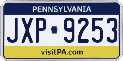 PA license plate JXP9253