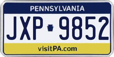 PA license plate JXP9852