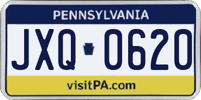 PA license plate JXQ0620