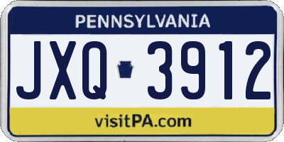PA license plate JXQ3912