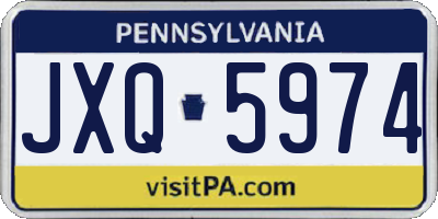 PA license plate JXQ5974