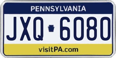 PA license plate JXQ6080