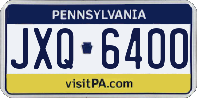 PA license plate JXQ6400