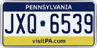 PA license plate JXQ6539