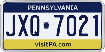 PA license plate JXQ7021
