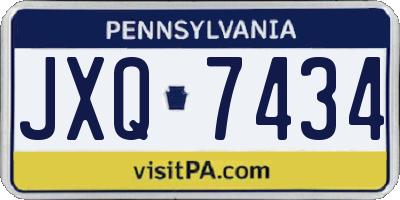 PA license plate JXQ7434