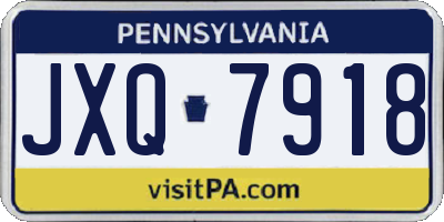 PA license plate JXQ7918