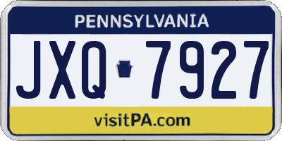 PA license plate JXQ7927