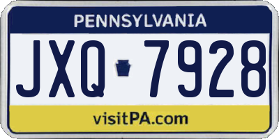 PA license plate JXQ7928
