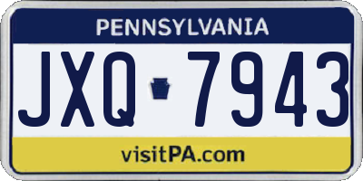 PA license plate JXQ7943