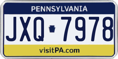 PA license plate JXQ7978
