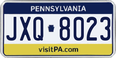 PA license plate JXQ8023