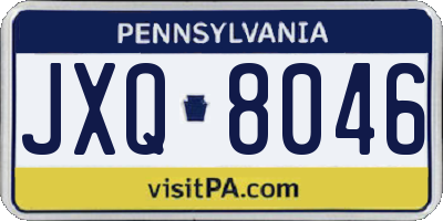 PA license plate JXQ8046