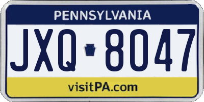 PA license plate JXQ8047