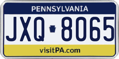 PA license plate JXQ8065