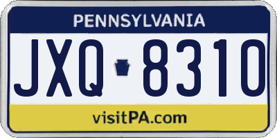 PA license plate JXQ8310