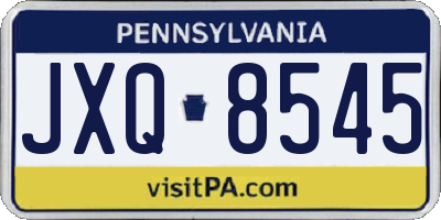 PA license plate JXQ8545
